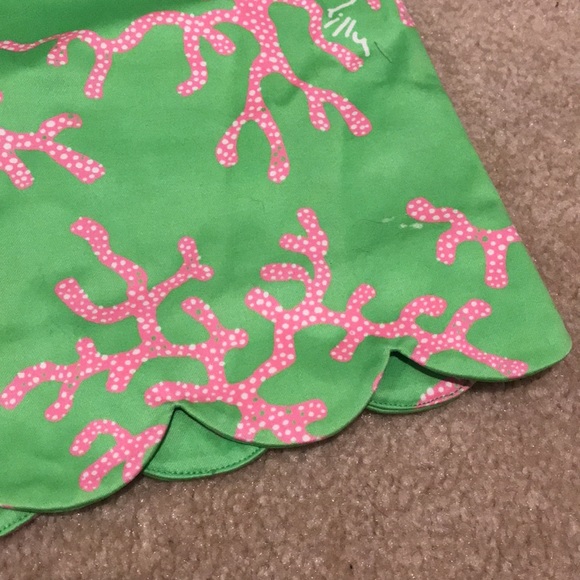 Lilly Pulitzer green skirt coral pattern size 0 - Picture 5 of 7